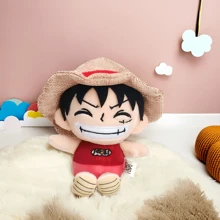 ONE PIECE 3 种款式正版海贼王蒙奇·D·毛绒玩偶玩具海盗王毛绒可爱吊坠钥匙扣卡哇伊动漫玩偶毛绒玩具娃娃收藏儿童礼物 14-26 厘米/5.51-10.24 英寸