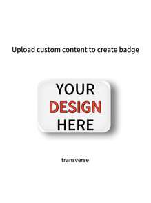 Customizable 1pc 1.57*2.36inch/4*6cm Rectangle Button Badge, Display Your Dream Personalized, Collection Decoration Wedding Party Birthday Gift, Custom Content Pin
