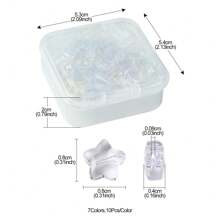 70Pcs 7 Colors Baking Paint Transparent Glass Beads Strands, Star, Mixed Color, 8x8x4mm, Hole: 0.8mm, 10pcs/Color
