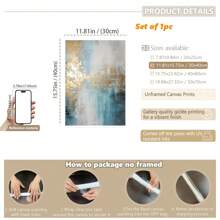 1 件，帆布挂画，带框装饰画，海报，墙面艺术，白色蓝色金色点缀墙面装饰，抽象帆布墙面艺术，现代纹理印刷画，适用于客厅和卧室装饰 - 彩色 - 查看 16