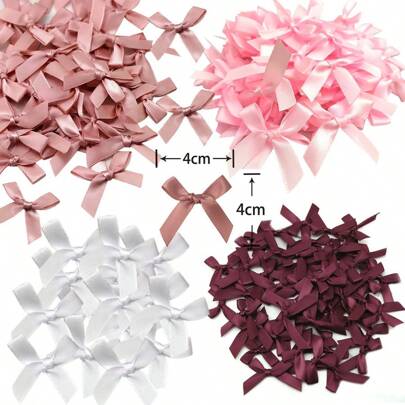 50/100/200pcs Mini Ribbon Bow Crafts Multi-Color Small Bow Ribbon Bow Flower Gift Packaging Wedding Birthday Party Sewing Scrapbook DIY Decorative Ite