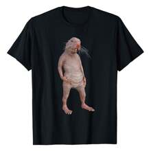 Live Weird Funny Naked Mole Rat Strange Animal T-Shirt Unique T-Shirt For Women - 黑色 - 查看 1