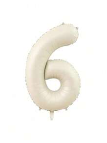 1 个 32 英寸奶油白色数字气球，用于生日周年派对装饰、铝箔气球、生日照片道具、生日派对周年派对场景装饰、房间装饰、室内装饰、礼品仪式装饰、1 岁生日派对装饰