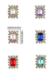 10 Pieces In A Pack And 30 Pieces In A Box For Nail Art Nail Accessories, Exquisite Inlaid With Diamonds, Colorful Gemstones, Mixed Materials, Nail Charm, Diy Nail Supplies Nails Nail Charms