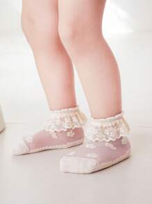 1 Pair Of Baby Socks, Kids Socks,Mesh Breathable Children's Socks For Daily Life - Beige - View 3