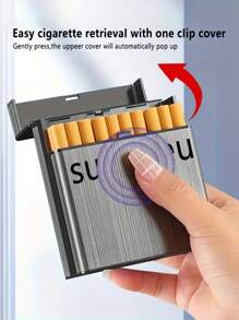 40 Slot High Capacity Aluminum Alloy & Plastic Automatic Flip-Top Sealed Cigarette Case
