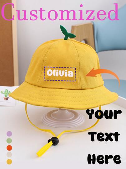 Customizable Kids UV-Blocking Bucket Hat With Image Upload & Personalized Name | UPF50+ Sun Protection Beach Hat, Suitable For Outdoor Adventure, School Play, Family Travel | Breathable Adjustable Design
