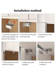 [2 Stück starker magnetischer Verschluss] Legierungs Magnetischer Türfangvorrichtung Verschluss - Unsichtbare starke Haftung, ohne Bohren montierbar, nahtlose Freigabe - Ideal für Schränke, Kleiderschränke, Schiebetüren - Heimwerker Hardware, spielendleichte Einrichtung, kompaktes, effizientes Design - 2 Stück Set, Silber