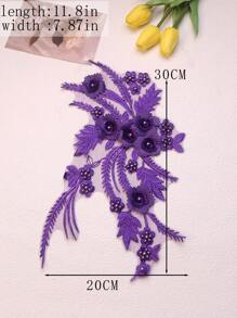 Handgefertigte 3D bestickte Perlenblumen Dekorative Applikationen, DIY Kleidungszubehör, Brautkleid Verzierungen, Größe: 30cm x 20cm