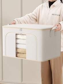 1 Stück hochkapazitätige weiße Packtasche zum Umzug, Unter-Bett Aufbewahrungstasche, Haushalt & Reise Quilt Organizer Tasche, feuchtigkeitsgeschützte Kleidungsaufbewahrungstasche, Spielzeug Organizer Tasche, Lager Diverses Artikel Aufbewahrungstasche - Weiss - Übersicht 2