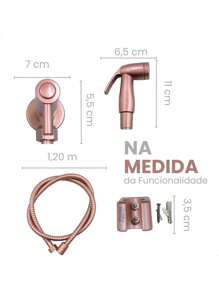 Crie e Construa Ducha Higiênica Rose Gold Luxo com Registro 1/4 de Volta