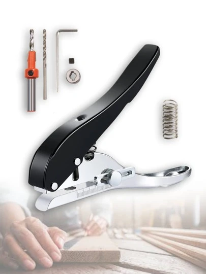 Vmingo Kit Ojilladora Perforadora 8mm Sacabocados + Broca Avellanadora Carpinteria