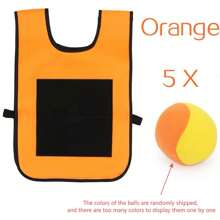 Interactive Sticky Ball Vest Game - Outdoor Sports Toy With Catching And Throwing Targets, Available In Red, Green, Blue, Yellow (Ball Color Shipped Randomly) - Multicolor - View 16