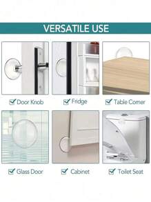 2/4/6 Pieces Clear Door Handle Wall Protectors - For Doors, Cabinet Doors, Refrigerator Doors, Toilet Seats, Providing Impact Protection Against Dents And Scratches, Perfect For Reducing Noise And Protecting Door Walls In Your Home. Reusable For School, Office, Home, Travel, Bag, Organizer, Storage, Back-To-School Supplies