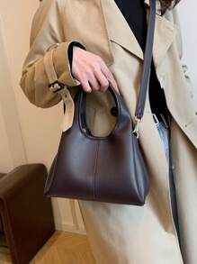 Women's Bucket Bag Tote Handbag, Fashion Minimalist Commuting Elegant High-End Black Crossbody Shoulder Bag For Women