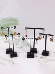 2PCS/3PCS Mini Black Transparent Jewelry Storage And Display Stand, T Shape Earring Organizer Back To School - Multicolor - View 12