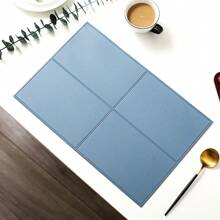 Placemats met vierkant rasterpatroon, hittebestendig, oliebestendig, antislip, waterdicht, isolatie, geschikt voor huis-/hoteldecoratie, 4/6 stuks beschikbaar