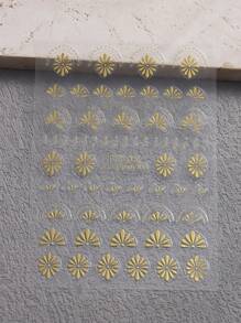 2 hojas con calcomanías de arte de uñas en relieve con estampado bohemio de mandalas, flores, hojas y encaje en 3D con efecto bronceado, decoraciones florales francesas autoadhesivas para diseños DIY