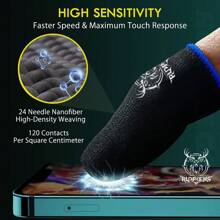 10pcs Carbon Fiber Deer Pattern Mobile Game Finge Gloves, For Pro Gamer Sweatproof Anti-Slip Anti-Sweat Absorbent Sensitive Silky Touch Screen Finger Sleeve Gaming Finger Cots