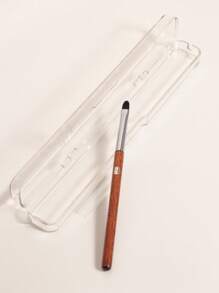 Q 1 Pc Lip Brush With Storage Box, Suitable For Both Men And Women, Portable Makeup Essential For Daily Use And Travel - Redwood - View 2