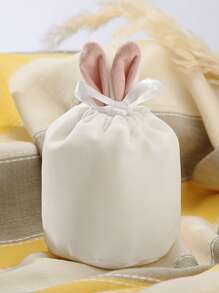 5 件复活节兔子天鹅绒抽绳礼品袋，带兔耳朵的天鹅绒复活节彩蛋袋 - 适用于婚礼、新娘送礼会、生日的多用途派对礼品袋 - 复活节、感恩节的节日装饰 - 糖果盒创意可爱复活节装饰派对礼物、礼品盒、礼品袋、礼品袋、伴娘礼物、香囊袋、Martisor、巧克力盒、花束配件、花束、鲜花包装纸、包装纸 - 彩色 - 查看 4