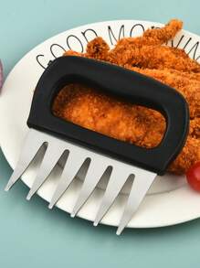 1PC / 4.9 Inch Anti-Rust Edge Sharp, 430 Stainless Steel Meat Splitter, Modern Simple Black And White Appearance, Pointed Claw-Shaped, Ergonomic Handle Design, Comfortable Grip, Easy To Cut All Kinds Of Meat, Family Barbecue And Kitchen Cooking Tools.