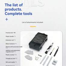 115 Stücke Reparaturset - All-in-One Uhr, Computer, Handy Werkzeug-Set - Schraubendrehersatz - Verschiedenfarbig - Übersicht 8