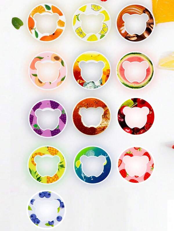 1pc/3pcs Flavor Pods For Water Bottle, Bear Shape Fruit Fragrance Rings For Water Bottle Flavor Pods Creative Water Cup Scented Pods For Outdoor Sports