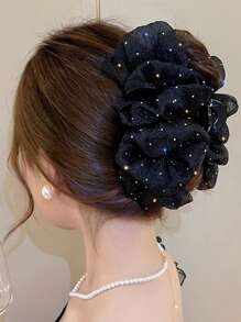 1pc Elegant Luxury Casual Personalized Mesh Rhinestone Super Large Puff Tulle Butterfly Clip, Suitable For Daily Wear Hair Claws Claw Clips Hair Clips Hair Jaw Clip Hair Clamps Hair Clutch Hair Catcher Clip