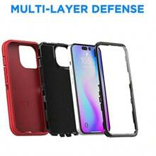 Rugged Shockproof Defender Phone Case Compatible With IPhone 17 / 16 / 15 / 14 / 13 / 12 / 11 / Plus / Pro / Pro Max / With Belt Clip - Teal - View 3