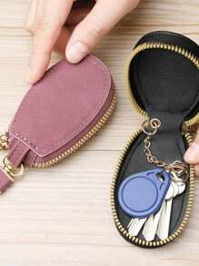 1pc Mini Unisex Car Key Bag, PU General Car Key Storage Bag, Large Capacity Multifunctional Keychain Storage Bag,Creative Keychain,Car Key Protector, Secure Zipper Closure Protector, Stylish Waist Pocket Car Key Protector