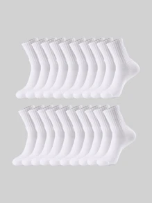 5pcs/10pcs/20pcs Couple Sports & Casual Crew Socks, Suitable For Daily Wear, Indoor & Outdoor, Fall
