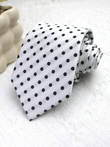 1pc Polka Dot Casual Polyester Clip-On Necktie, Versatile For Dress-Up & Everyday Wear, Unisex Men Necktie - Multicolor - View 15