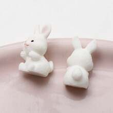 5/10pcs Cute Rabbit Figurines, Resin Miniature Rabbit Statues For Home, Micro Landscape Decoration - Multicolor - View 6