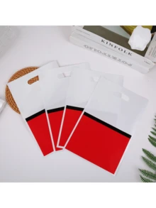 30 个红色和白色礼品袋，塑料和玻璃纸礼品袋，生日、家庭、节日、派对装饰用品，礼品包装用品