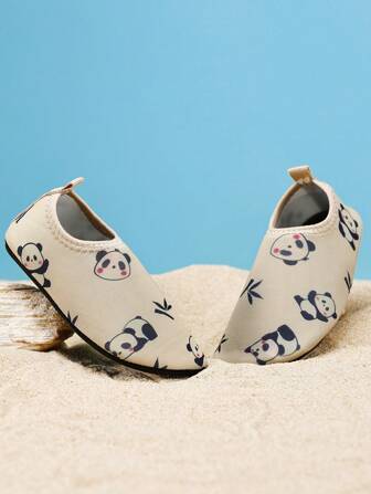 1 双儿童户外运动透气防滑沙滩鞋，可爱卡通动物印花小女孩水鞋，瑜伽鞋，训练鞋