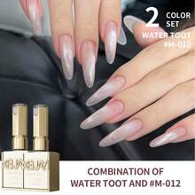 XEIJAYI 2PCS 15ml New Popular Water Toot And Ice Pink Color Gel Nail Polish Set, UV LED Soaking Nail Polish, Suitable For Home DIY And Nail Salon For Spring And Summer - 彩色 - 查看 3