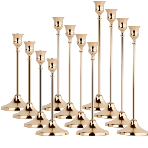 Gold Candle Holder, Metal Candle Holder Decoration For Cone Candle, Suitable For Home Decor, Weddings, Dinners, Parties, Anniversaries