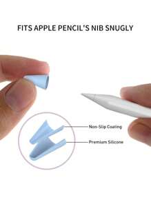 5pcs Soft Silicone Nib Tip Protective Covers, Quiet, Replaceable Nib Tips Compatible With Apple Pencil 1 & 2, IPad Pencil - Multicolor - View 6