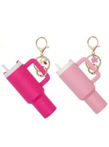 Juego de 1/2/3/5/8 piezas de llavero con mini vaso, lindos encantos con vaso para mujer para bolso, mochila, botella de agua mini - Estilo callejero, multicolor, accesorios del llavero, encantos para bolsos, vasos, 5/3/2/1 llaveros, accesorios para bolsos, encantos para bolsos de mano, caja de almacenamiento de lápiz labial, accesorios para bolsos, llavero de mini vaso, llavero de mini vaso para llavero o bálsamo labial, llavero lindo de vaso