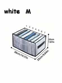 1/3pcs Large Wardrobe Clothes Divider Storage Box, 7-Grid Closet Organizer Box, Washable Drawer Organizer Box, Underwear Folding Storage Bag (Please Carefully Check The Size Before Ordering.) Sunny Travel, Cool - White - View 9
