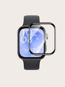 1pc Solid Color 3D Full Screen Scratch-Resistant PET Composite Smart Watch Protective Film With Cleaning Cloth Compatible With Huawei Watch Fit 3