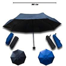 Pocket Umbrella With Ball Handle In Blue And Black.