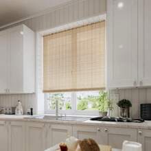 ARISE-Natural Bamboo Blinds Roller Blinds For Outdoor And Indoor - 5 Sizes Available Quick And Easy Installation - 米色 - 查看 2
