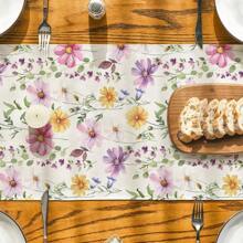 Eucalyptus & Daisy Floral Spring Tablecloth, Seasonal Summer Kitchen Dining Table Decor For Household Party