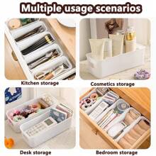 1pc Storage Box With 2 Drawers, Used For Desktop Organization, Makeup Tool And Skincare Product Storage, As Well As Jewelry Storage, Dressing Table Accessories, Bathroom Accessories, Storage Box,For Holiday Beach, Bathroom Collection, Bedroom Collection, Large Capacity