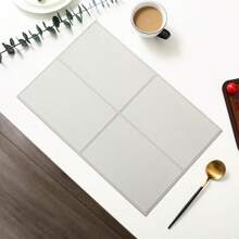Placemats met vierkant rasterpatroon, hittebestendig, oliebestendig, antislip, waterdicht, isolatie, geschikt voor huis-/hoteldecoratie, 4/6 stuks beschikbaar