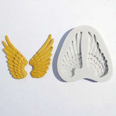 1pc Christmas Angel Wings Silicone Mold, Candle Mold, Soap Mold, Resin Molds, DIY Soft Pottery Clay Drop Glue Decorative Mold, Candle Molds, Hand Decorative Art Tools