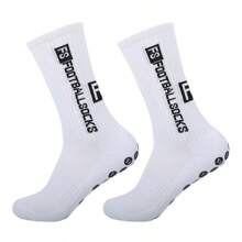 4pcs/Set Silicone Dot Anti-Slip Football/Sports Mid-Calf Socks, Outdoor Activities Suitable For Soccer, Running, Cycling, Hiking