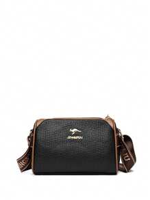 New JINGPIN Women'S Stylish Crossbody Bag, Multifunctional Shoulder Bag, Pillow Style, Fashionable Solid Color Crossbody Bag, Shoulder Bag, Women'S Casual Tote And Wallet, Stylish Three-Layer Cylindrical Bag For Women, Versatile Women'S Shoulder Crossbody Pillow Bag. - Black - View 9